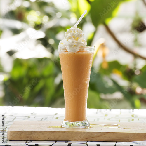 Glass of Thai Tea smoothie