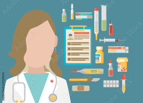 Medicine concept. Vector illustration in modern flat design 