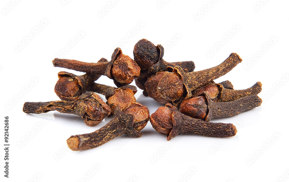 Spice cloves on white background Spice cloves on white background