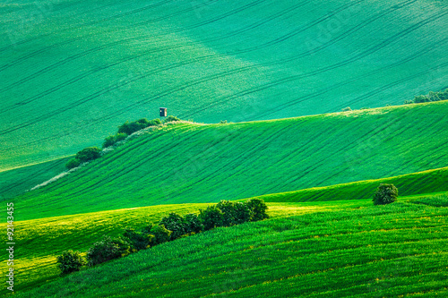 Moravian rolling landscape with hunting tower shack © Dmitry Rukhlenko