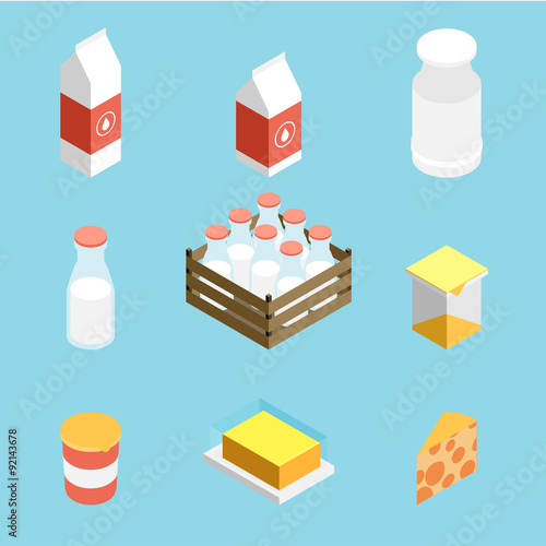 Isometric vector milk icon