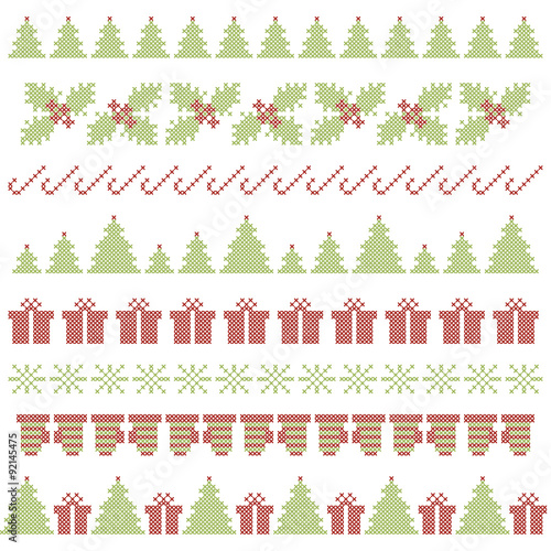 Christmas embroidering elements