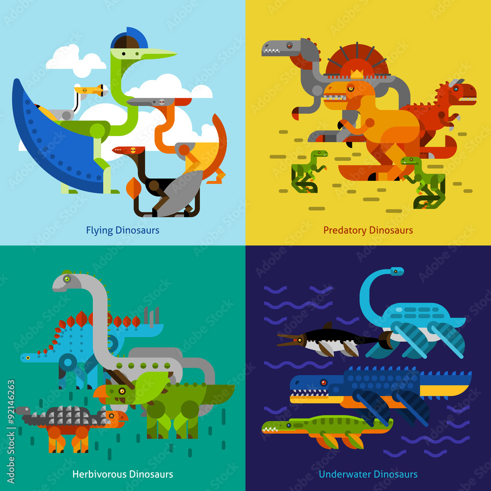 Obraz premium Dinosaur Icons Set