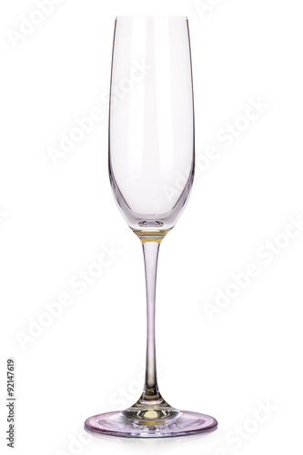 Empty Glass of champagne isolated on a white 