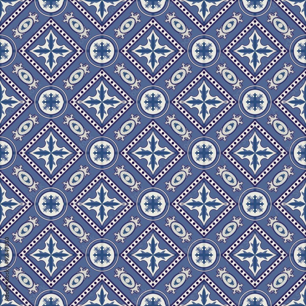 Seamless Moroccan, Portuguese  tiles, Azulejo, ornaments. 
