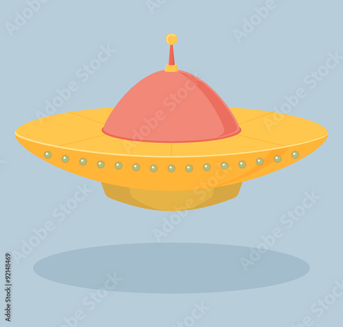 Spaceship, flat vector