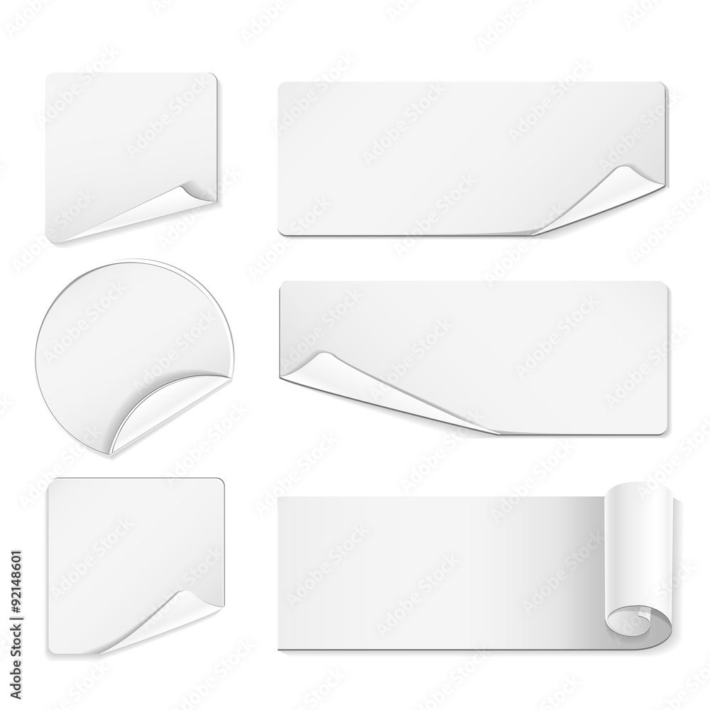 Realistic detailed curved white ribbon. Realistic detailed curved white ribbon.