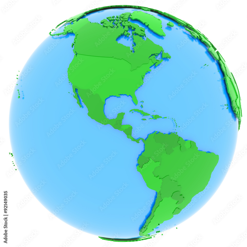 North and South America on Earth
