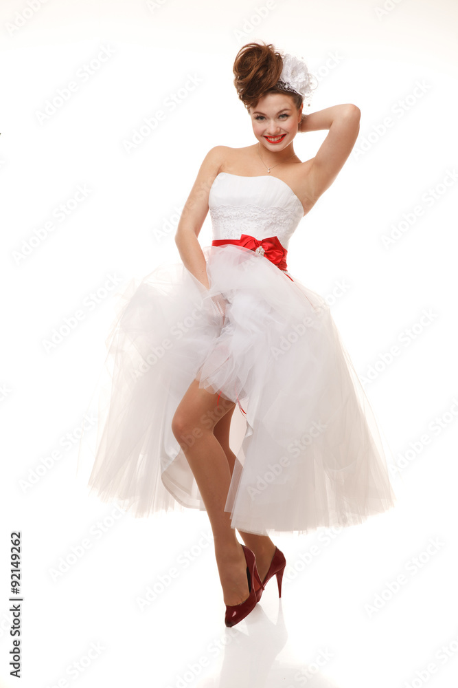 Pin-up bride standing