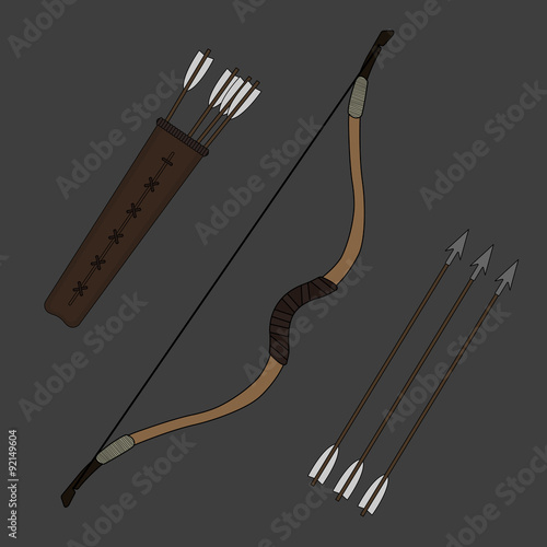 Medieval bow. Color