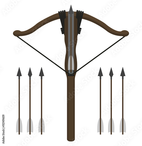 Medieval knight crossbow with arrows