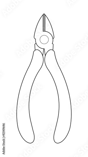 Electrician pliers nippers icon. Contour