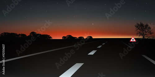 Paysage route nocturne2