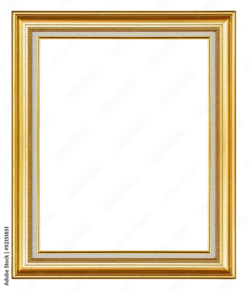 Gold frame,wooden frame for painting or picture on white background with clipping path, isolated Gold frame,wooden frame for painting or picture on white background with clipping path, isolated