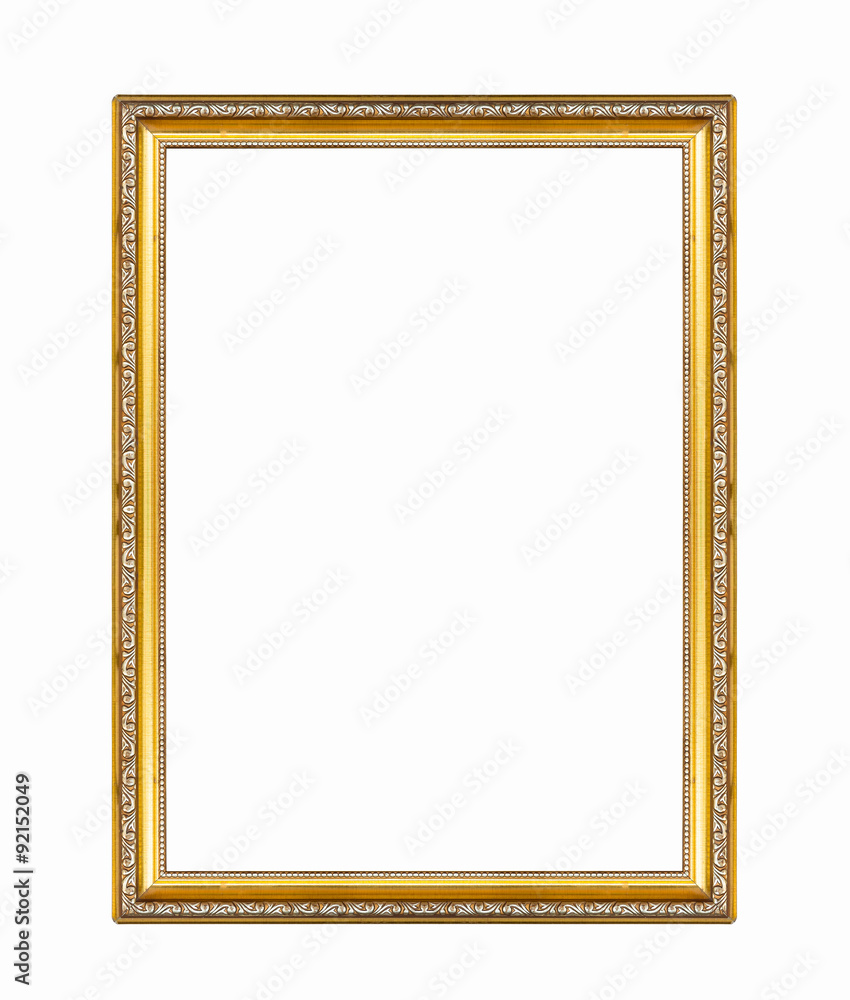 Gold frame,wooden frame for painting or picture on white background with clipping path, isolated Gold frame,wooden frame for painting or picture on white background with clipping path, isolated