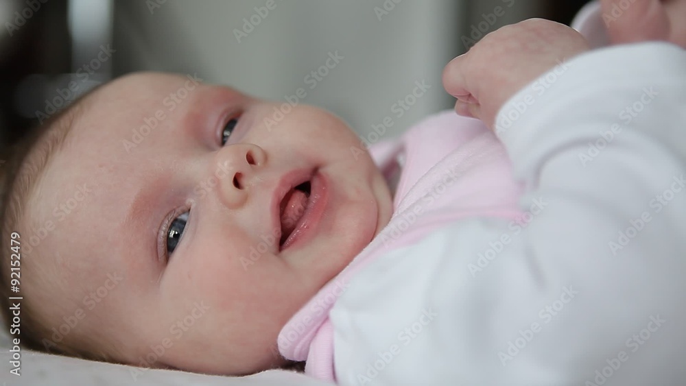 little baby girl smiling