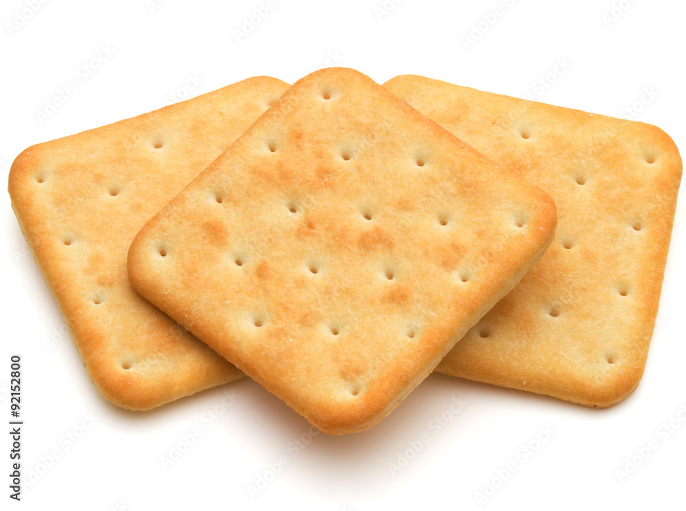 Dry cracker cookies isolated on white background cutout Dry cracker cookies isolated on white background cutout