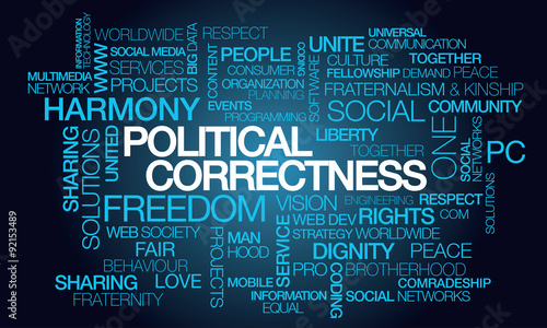 Political correctness politically correct human  rights pc culture equal fair fraternity dignity words tag cloud text 