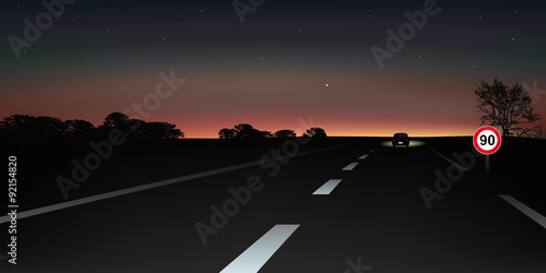 Paysage route nocturne1