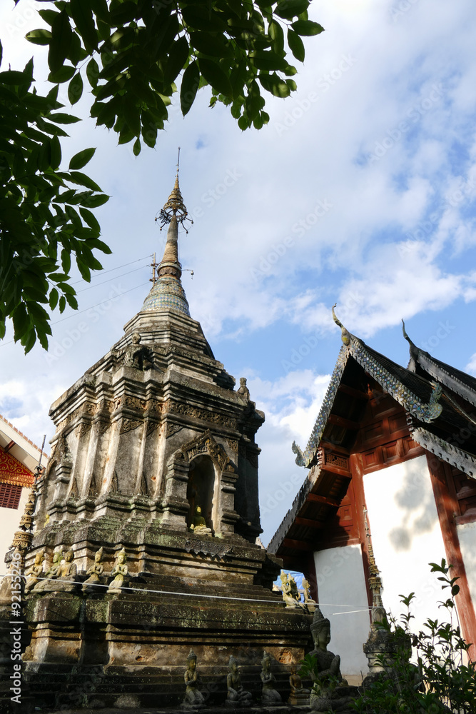 Fototapeta premium ancient historical buddhist pagoda monument and temple church