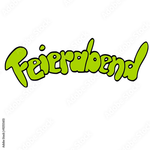 Comic Style Schriftzug Feierabend
