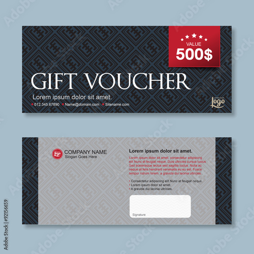 Gift voucher template with colorful pattern,cute gift voucher certificate coupon design template,
Collection gift certificate business card banner calling card poster,Vector illustration