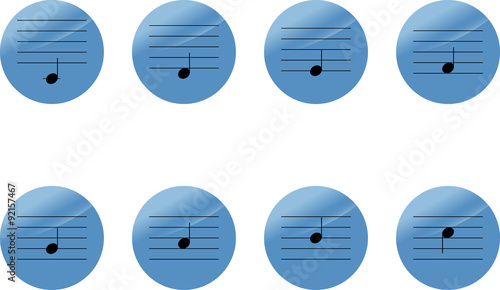 Set of music notes icons