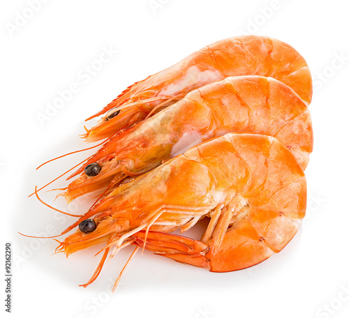 Tiger shrimps. Prawns with isolated on a white background. Seafood