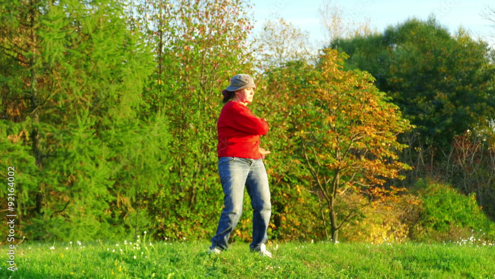 woman practicing yoga