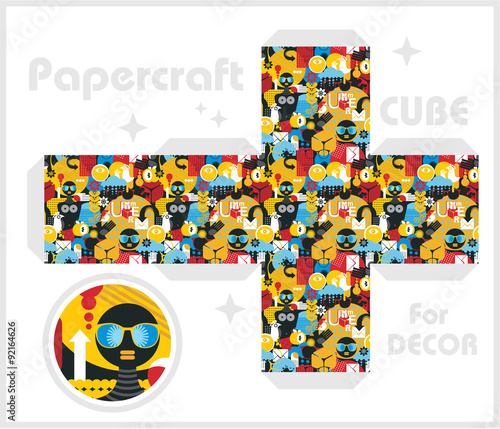 Paper cube for children games and decoration.