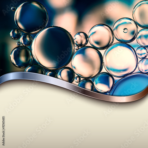 Abstract background with water drops macro with copyspace.