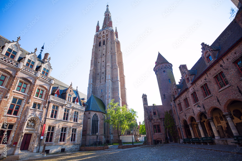Church of Our Lady Bruges from below, Belgium