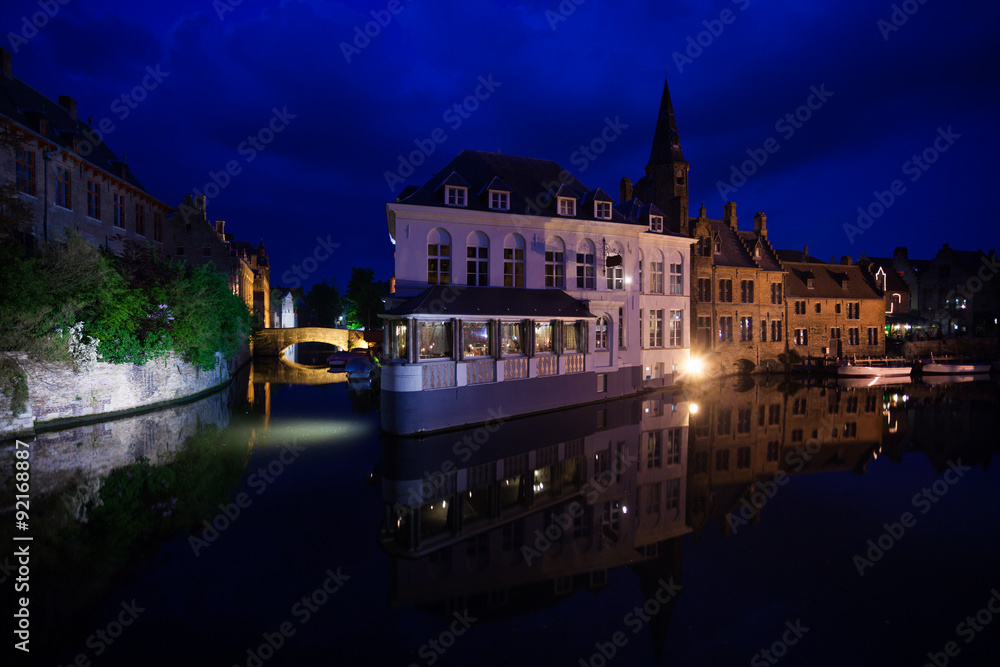Dijver view from river with historical buildings Dijver view from river with historical buildings