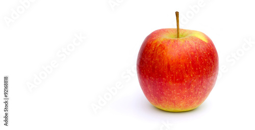 A yellow red apple