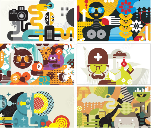 Six business card covers.