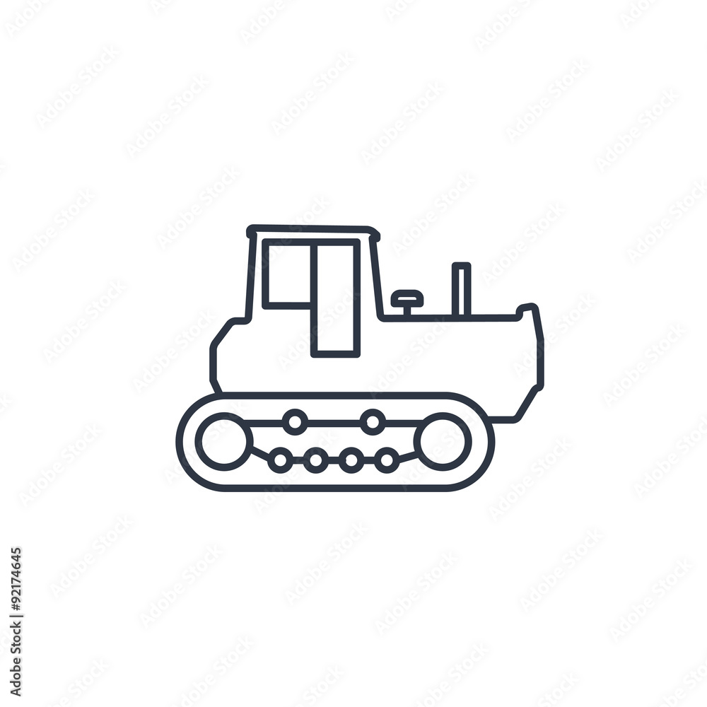 Bulldozer outline icon Bulldozer outline icon