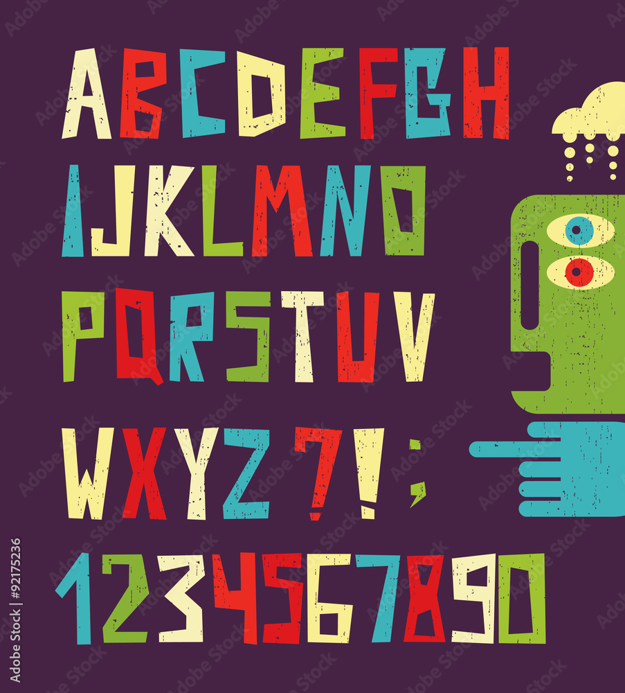 Funny alphabet letters with numbers.