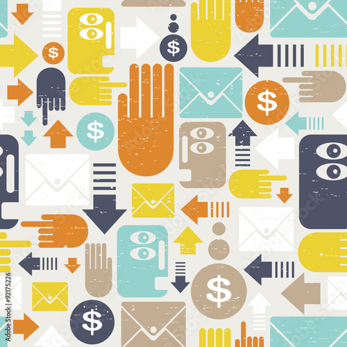 Communication in business seamless pattern.
