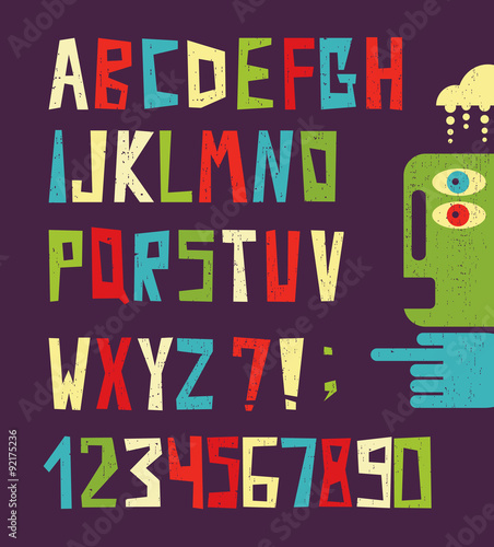 Funny alphabet letters with numbers.