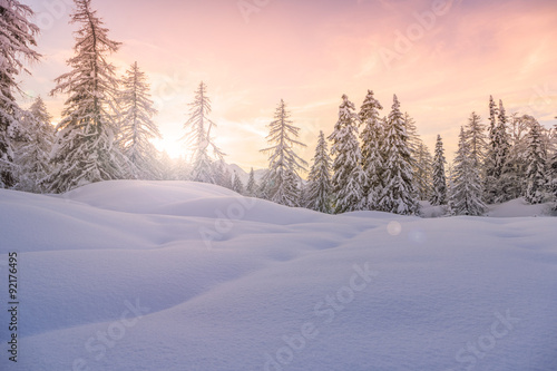 Fototapeta Naklejka Na Ścianę i Meble -  Winter landscape near Vogel ski center