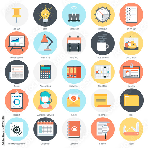 Work tools and business theme, flat style, colorful, vector icon