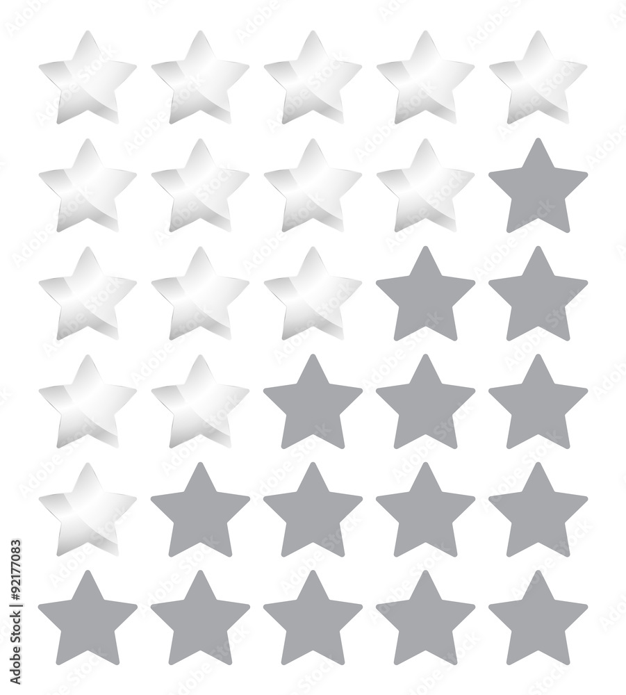 Vector star rating with silver stars Vector star rating with silver stars