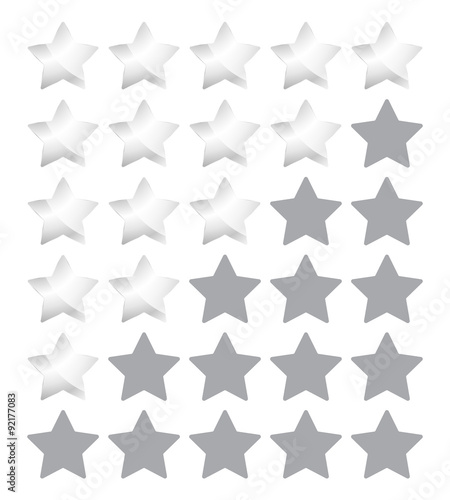 Fototapeta Naklejka Na Ścianę i Meble -  Vector star rating with silver stars
