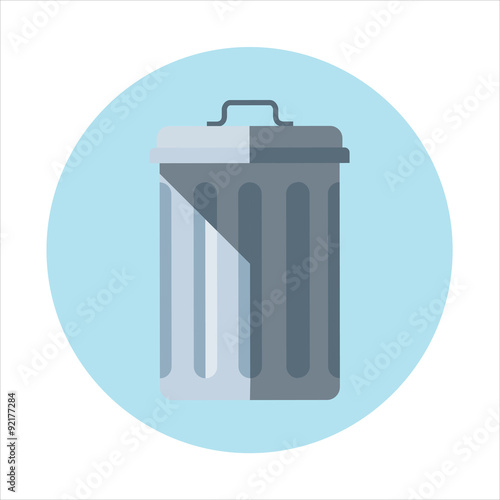 Trash bin theme, flat style, colorful, vector icon set for info