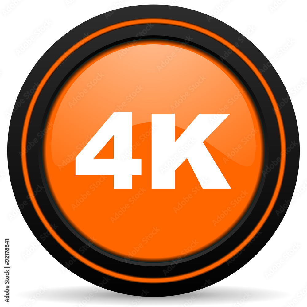 4k orange glossy web icon on white background 4k orange glossy web icon on white background