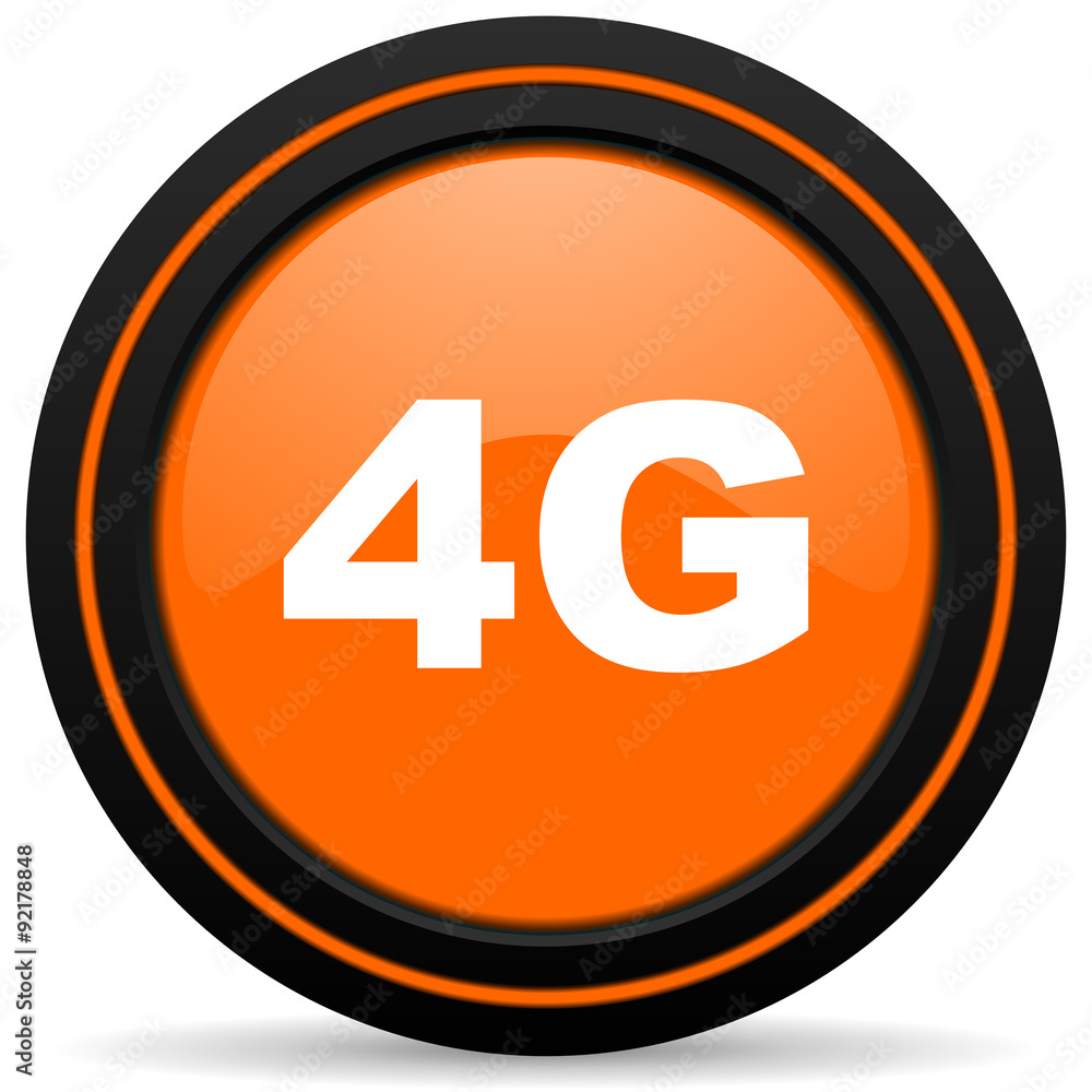 4g orange glossy web icon on white background 4g orange glossy web icon on white background
