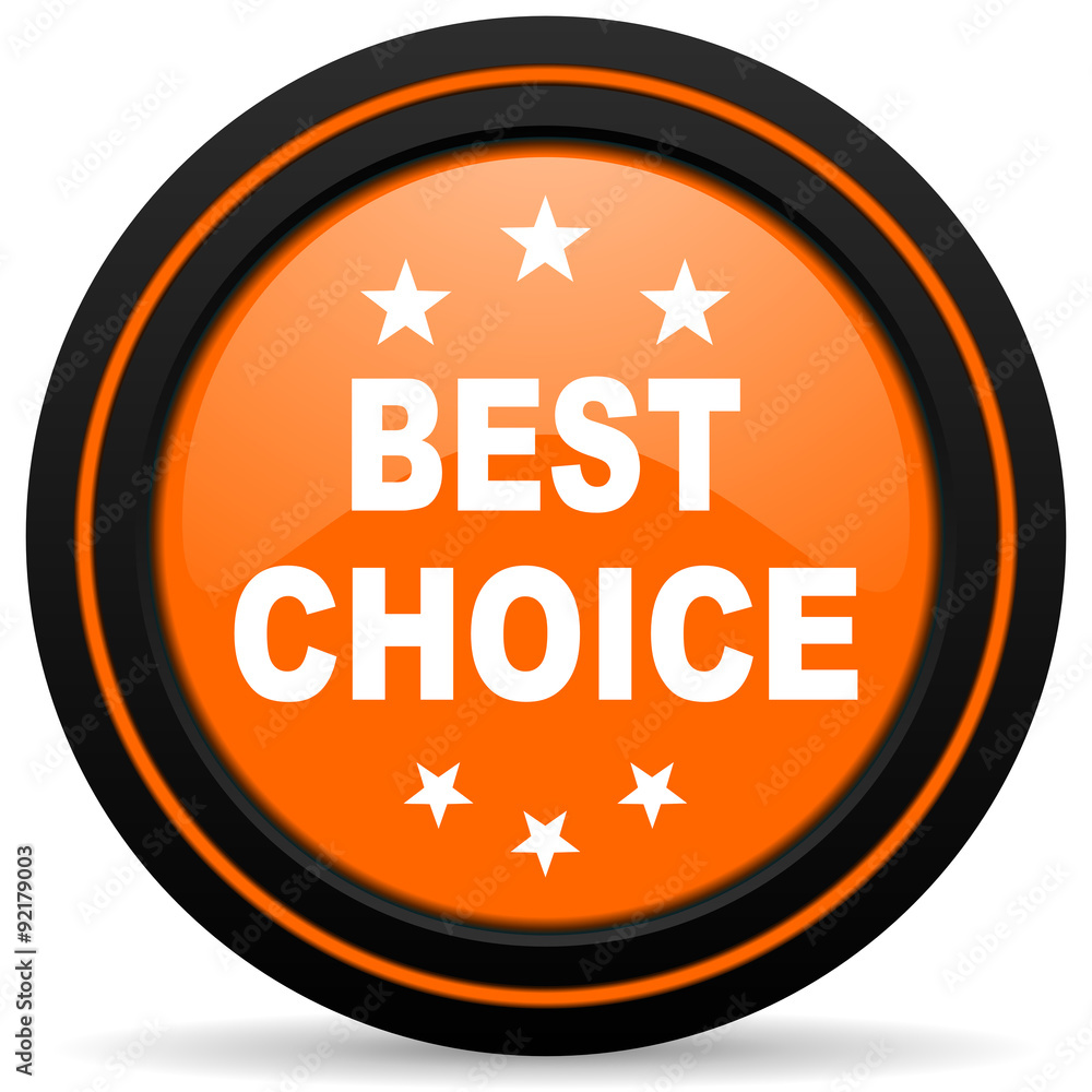 best choice orange glossy web icon on white background best choice orange glossy web icon on white background