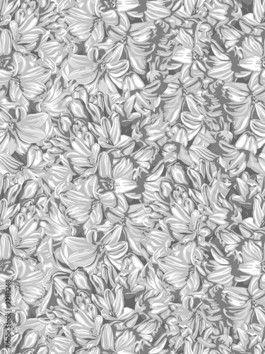 Beautiful monochrome, black and white vertical seamless background with dahlia.