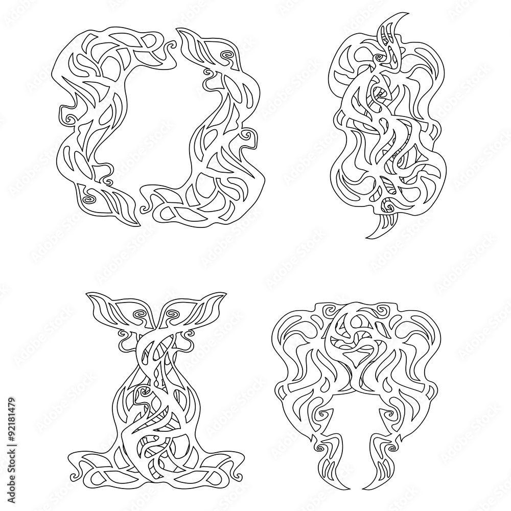 Fototapeta premium Vector set of frames