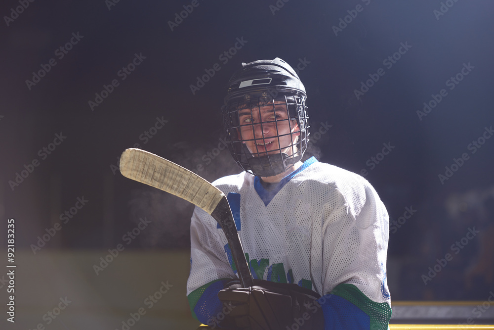 Naklejka premium ice hockey player portrait